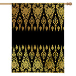 Gold And Black Thai Pattern Print House Flag