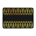 Gold And Black Thai Pattern Print Kitchen Mat