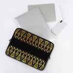 Gold And Black Thai Pattern Print Laptop Sleeve