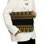 Gold And Black Thai Pattern Print Laptop Sleeve