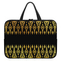 Gold And Black Thai Pattern Print Laptop Sleeve With Handle