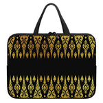 Gold And Black Thai Pattern Print Laptop Sleeve With Handle