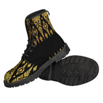 Gold And Black Thai Pattern Print Backpack