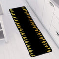 Gold And Black Thai Pattern Print Long Kitchen Mat