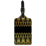 Gold And Black Thai Pattern Print Luggage Tag