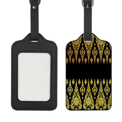 Gold And Black Thai Pattern Print Luggage Tag