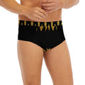 Gold And Black Thai Pattern Print Men's Briefs