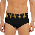Gold And Black Thai Pattern Print Men's Triangle Swim Briefs