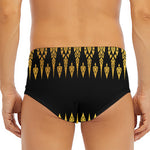 Gold And Black Thai Pattern Print Men's Triangle Swim Briefs