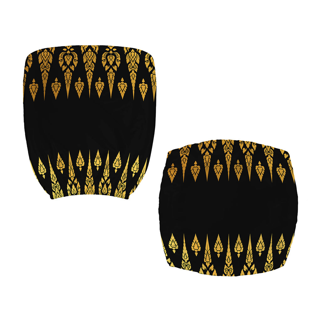 Gold And Black Thai Pattern Print Office Chair Cover