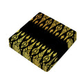 Gold And Black Thai Pattern Print Outdoor Seat Cushion Cover