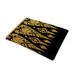 Gold And Black Thai Pattern Print Pet Cooling Mat Cover