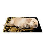 Gold And Black Thai Pattern Print Pet Cooling Mat Cover