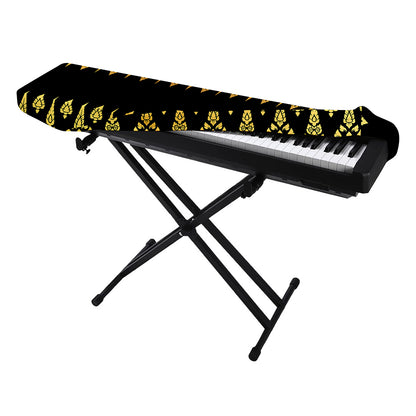 Gold And Black Thai Pattern Print Piano Keyboard Cover