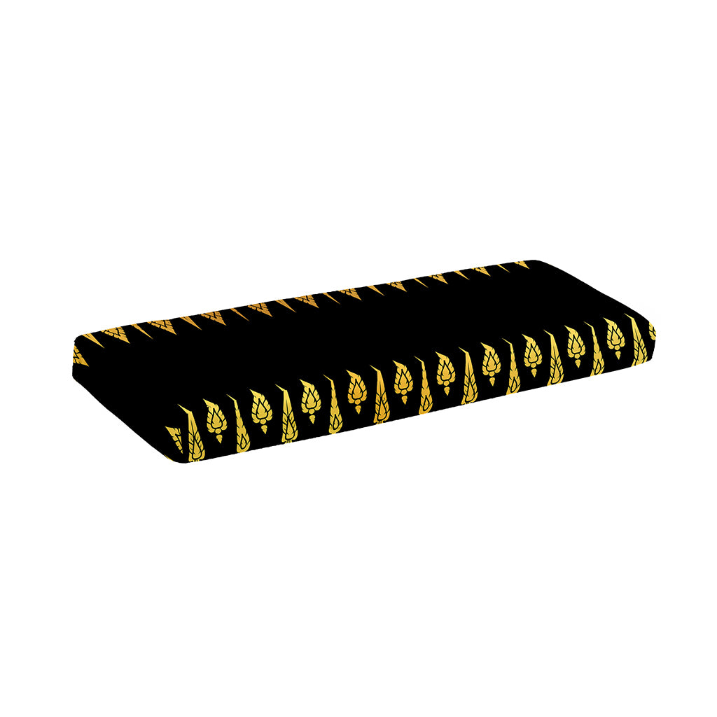 Gold And Black Thai Pattern Print Piano Keyboard Cover