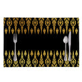 Gold And Black Thai Pattern Print Placemat