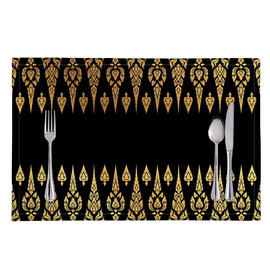 Gold And Black Thai Pattern Print Placemat