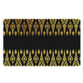Gold And Black Thai Pattern Print Polyester Doormat