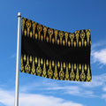 Gold And Black Thai Pattern Print Polyester Flag