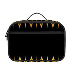 Gold And Black Thai Pattern Print Portable Lunch Bag