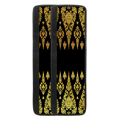 Gold And Black Thai Pattern Print Refrigerator Handle Covers
