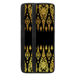 Gold And Black Thai Pattern Print Refrigerator Handle Covers