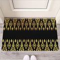 Gold And Black Thai Pattern Print Rubber Doormat