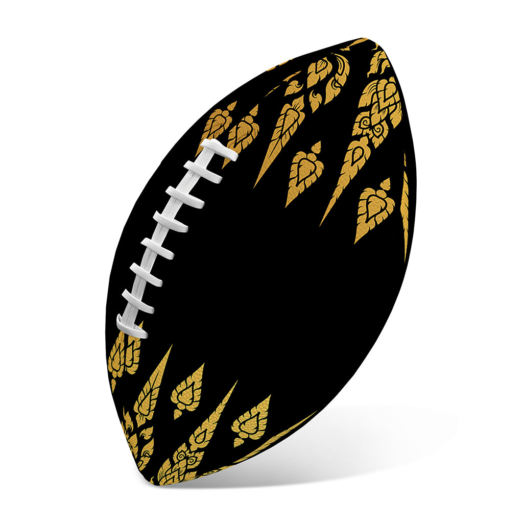 Gold And Black Thai Pattern Print Rugby Ball