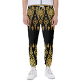 Gold And Black Thai Pattern Print Joggers