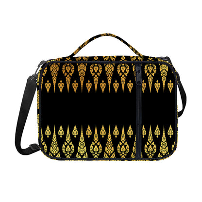 Gold And Black Thai Pattern Print Shoulder Strap Bible Bag