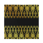 Gold And Black Thai Pattern Print Silk Bandana
