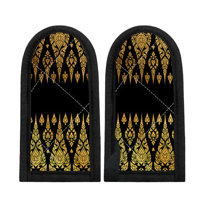 Gold And Black Thai Pattern Print Skillet Handle Cover