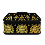 Gold And Black Thai Pattern Print Small Lunch Bag