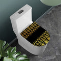 Gold And Black Thai Pattern Print Toilet Lid Cover