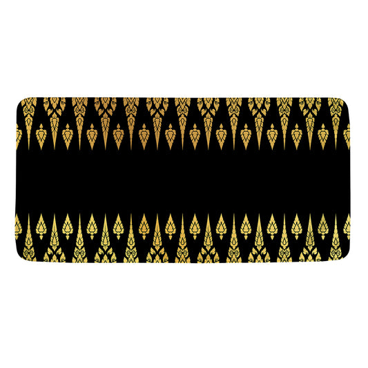 Gold And Black Thai Pattern Print Towel