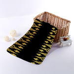 Gold And Black Thai Pattern Print Towel