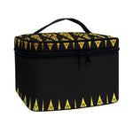 Gold And Black Thai Pattern Print Travel Makeup Bag