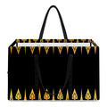 Gold And Black Thai Pattern Print Utility Tote Bag