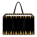 Gold And Black Thai Pattern Print Utility Tote Bag