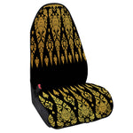 Gold And Black Thai Pattern Print Waterproof Car Seat Cover