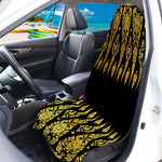 Gold And Black Thai Pattern Print Waterproof Car Seat Cover