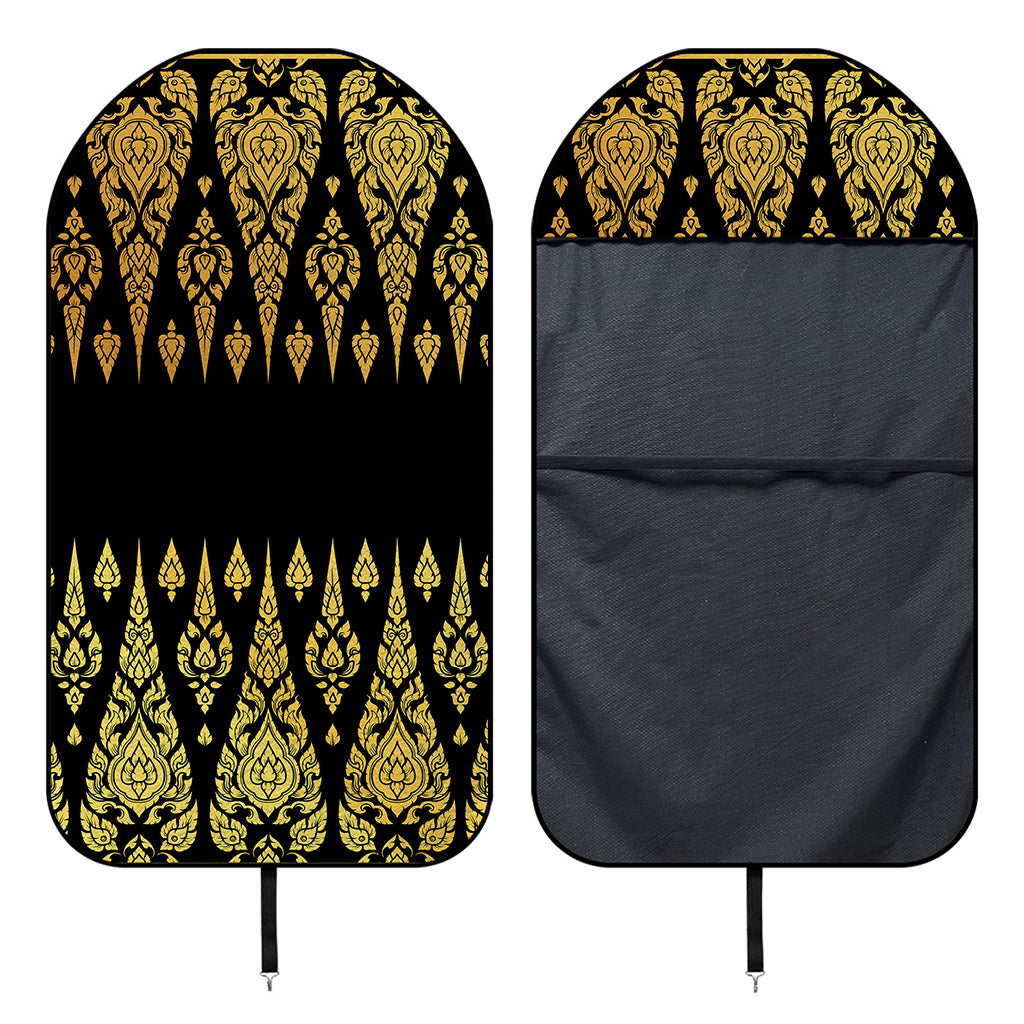 Gold And Black Thai Pattern Print Waterproof Car Seat Cover