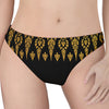 Gold And Black Thai Pattern Print Women's Thong