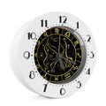Gold And Black Virgo Sign Print Alarm Clock