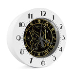Gold And Black Virgo Sign Print Alarm Clock