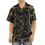 Gold And Black Virgo Sign Print Aloha Shirt