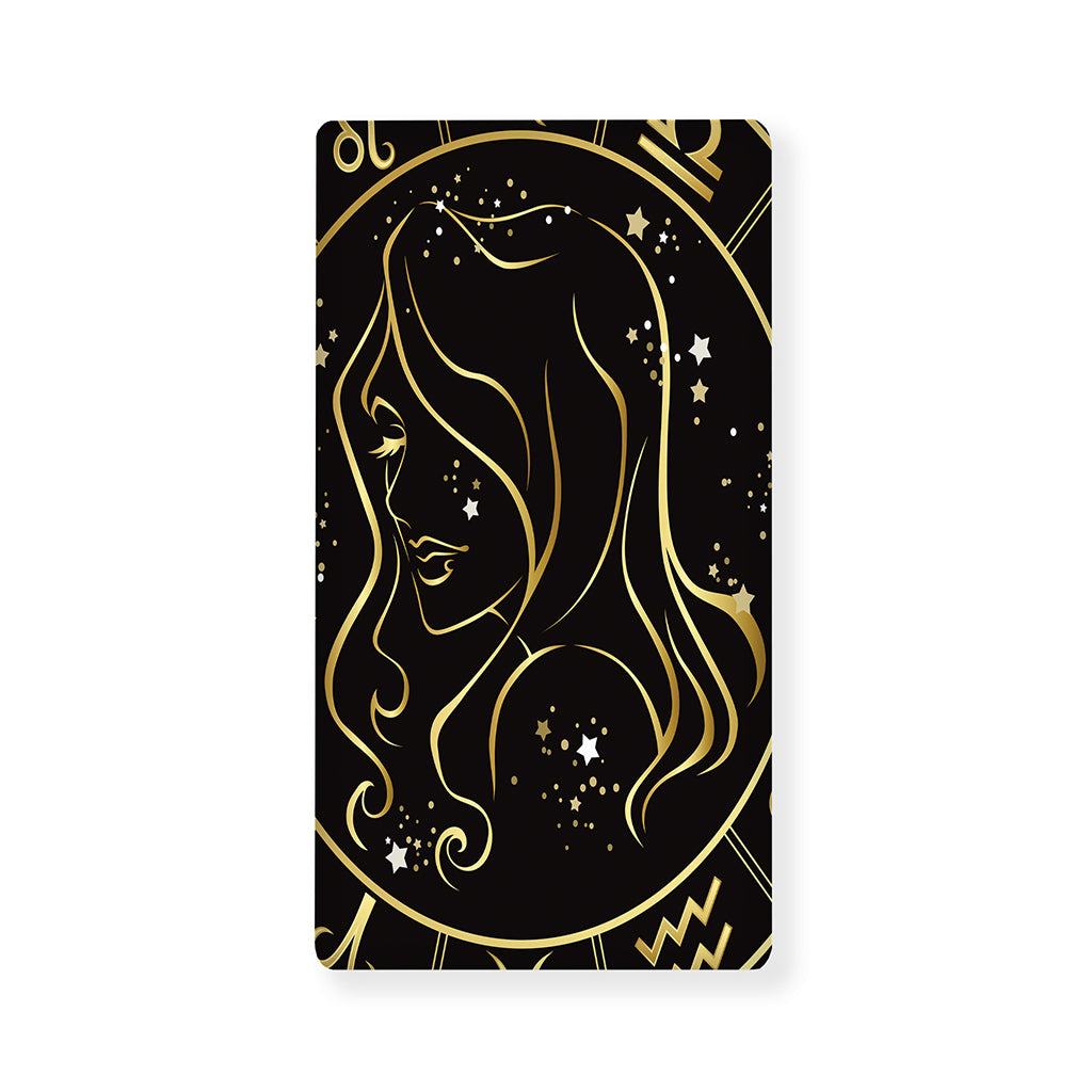 Gold And Black Virgo Sign Print Baby Crib Sheet