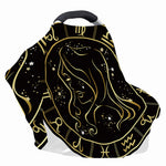 Gold And Black Virgo Sign Print Baby Seat Cover