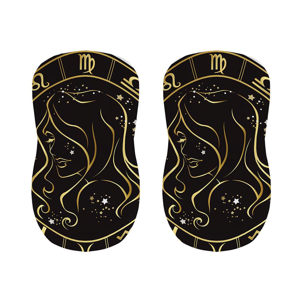 Gold And Black Virgo Sign Print Bar Stool Covers