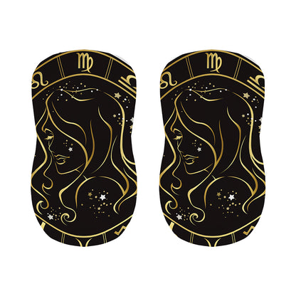 Gold And Black Virgo Sign Print Bar Stool Covers